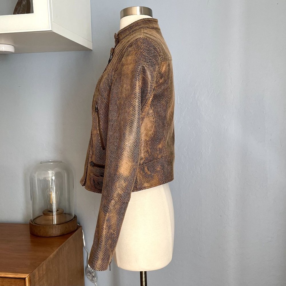 Free People Snake Skin Fenix Moto Jacket in Black Combo - Picture 8 of 13